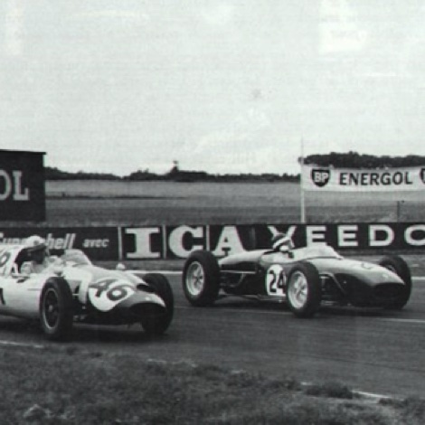 GP de l'ACF à Reims : Jim au côtés d'Henri Taylor sur une Cooper Climax