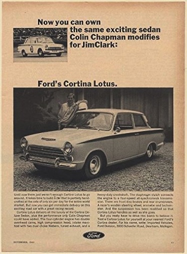 Pub pour la Ford Cortina Lotus