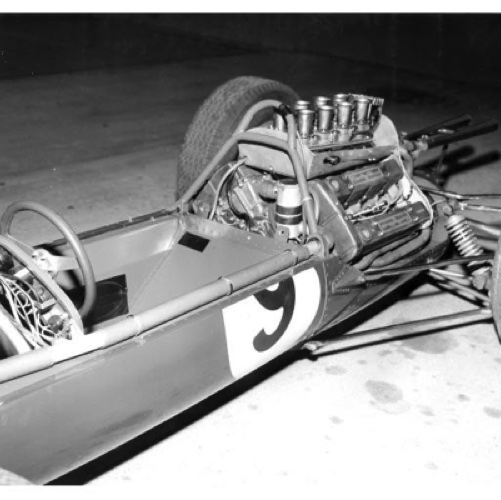 La Lotus 25 en provenance du GP des Etats Unis à Watkins Glen