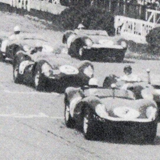 Jim sur la Lister -Jaguar N°4 à Goodwood