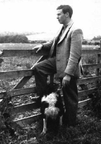 Jim Gentleman farmer et son chien de berger
