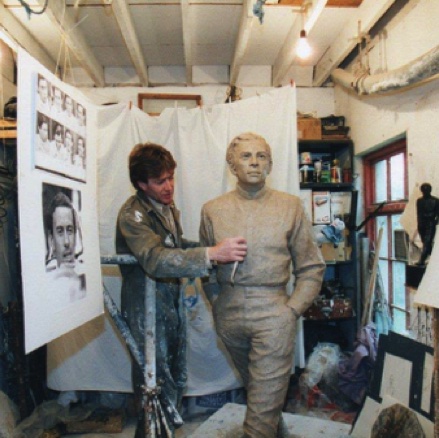 L'atelier de David Annand, l'artiste qui  sculpté la statue de Jim Clark à Kilmany