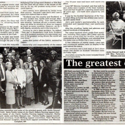 Cérémonie émouvante avec la soeur de Jim, Jackie et Helen Stewart et d'autres proches